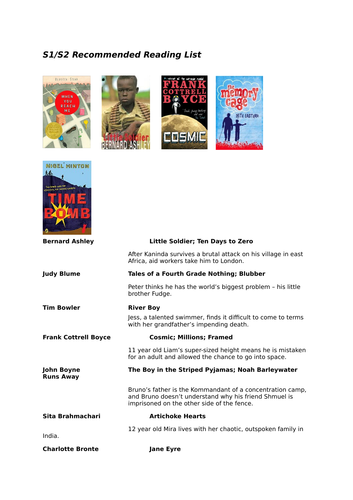 Recommended reading S1/2 (age 11-14)