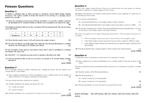 OCR MEI Statistics 2 : Poisson Distribution