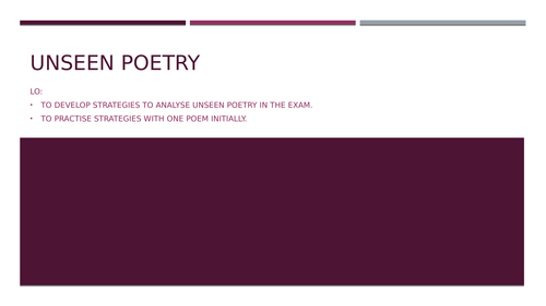 GCSE Unseen Poetry