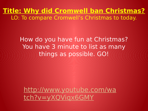 Cromwell's Christmas: whole KS3 History lesson