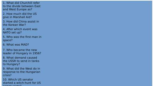 AQA 8145: Conflict and Tension Cold War - U2 Crisis
