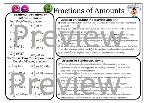 Fractions of amounts