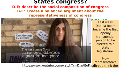 The social composition of US congress - A Level Politics