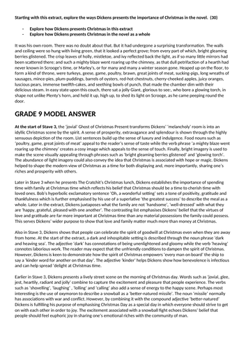 A Christmas Carol: 4 Grade 9 model responses to 4 AQA GCSE style questions
