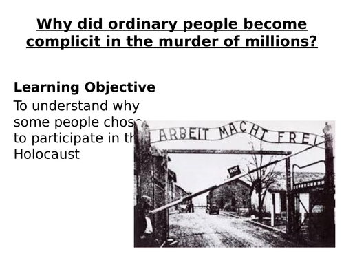 Holocaust - why did people take part?
