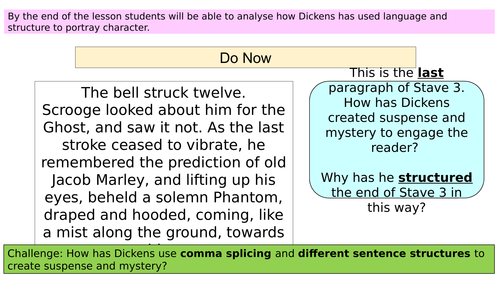 Ghost of Christmas Yet to Come Timed Essay (Unseen Extract) Christmas Carol | Teaching Resources