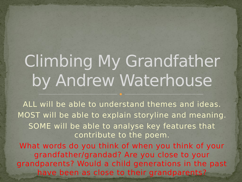 Powerpoint for 'Climbing My Grandfather'