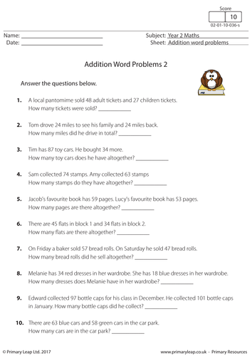 KS1 - Addition Word Problems 2