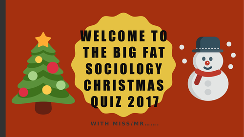 Sociology Christmas Quiz