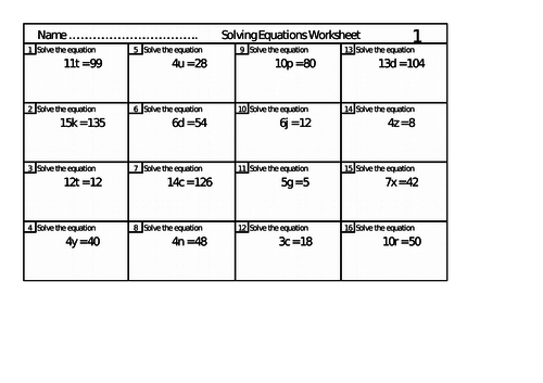 Solving Equations