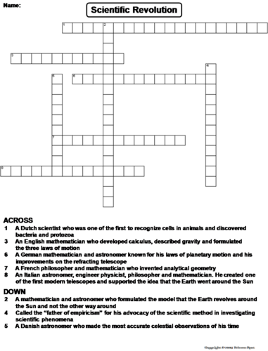 Scientific Revolution and the Enlightenment Crossword Puzzles Bundle