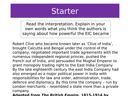 AQA Britain: Migration, Empire and the People. The Indian Rebellion