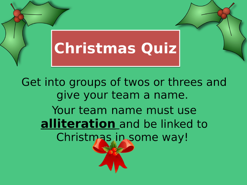 English Christmas Quiz