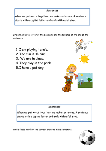 Year 1 SPAG Grammar Worksheets