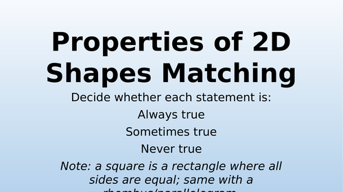 Properties of Shapes Matching