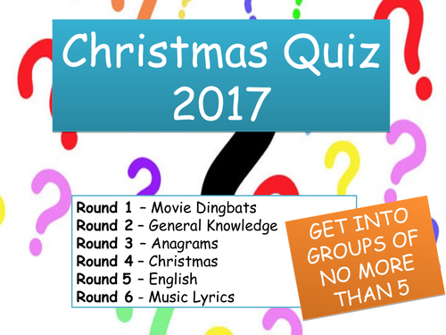 2017 Christmas Quiz