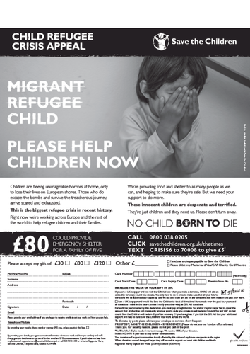 Migrant/refugee/child: Save The Children ad campaign