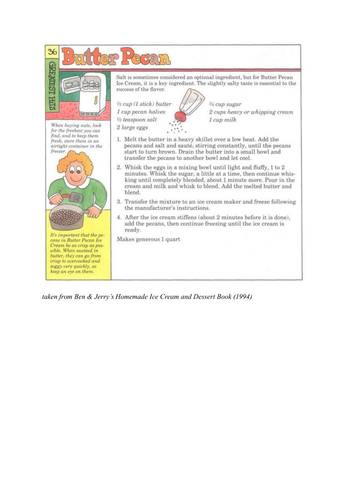 Ben and Jerry's recipe: text for linguistic analysis