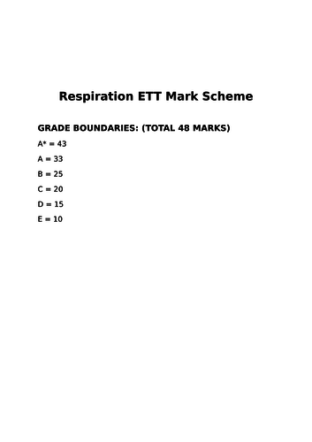 AQA A LEVEL BIOLOGY 7402 - RESPIRATION APPLICATION QUESTIONS