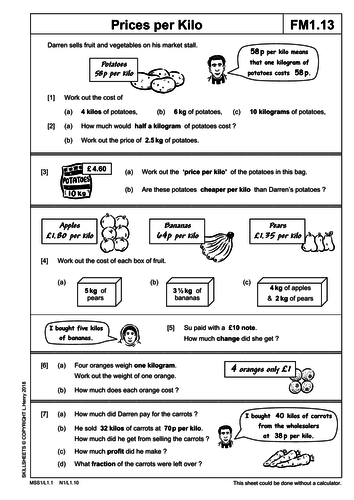 Functional Math Worksheets Free