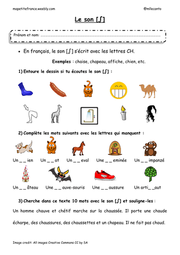 Worksheets about french phonetics