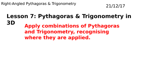 3D Pythagoras & Trigonometry