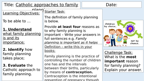AQA B GCSE - 11.7 - Catholic Approaches to Family Planning