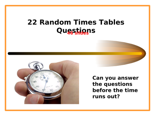 Times Tables - 22 Fun & Timed Questions