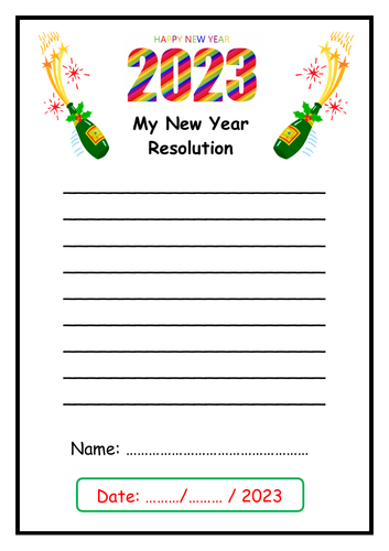new year resolution 2023 essay for students