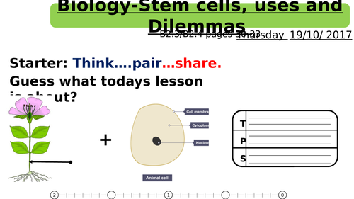 AQA GCSE (9 – 1)  Biology Unit B2.3- B2.4 Stem cells and Stem cell dilemmas