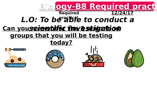 AQA GCSE (9 – 1) Biology Unit B3.3 Required Practical session with EAL