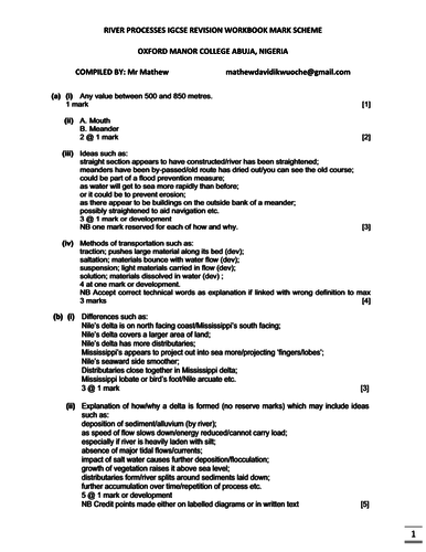 IGCSE RIVER PROCESSES WOOKBOOK