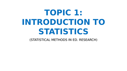 Introduction to statistics and Quantitative research