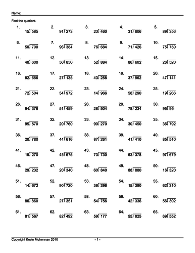 1000 Questions Advanced Division No Reminders Ks2 Mathematics Calculator Use | Teaching Resources