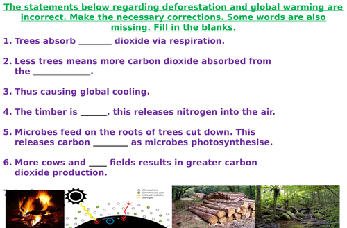 Global Warming, Deforestation, Greenhouse Effect Worksheets (Differentiated)