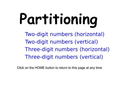 Partitioning Numbers - PowerPoint