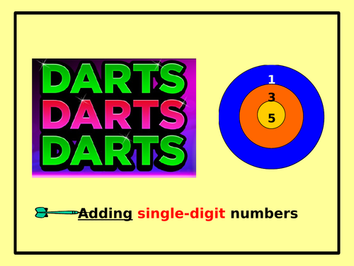 Adding Single Digit Numbers - DARTS POWERPOINT