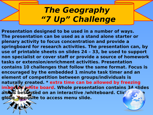 The Geography 7 Up Challenge