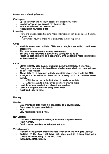 A* GCSE Computing Revision Notes