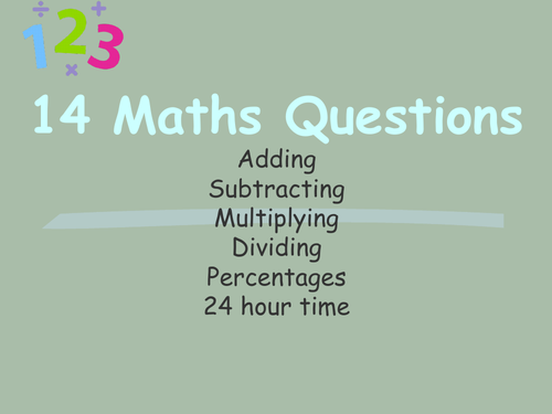 14 Fun Maths Questions (7 - 11 yrs)