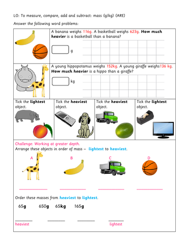 year 3 differentiated worksheets mass teaching resources