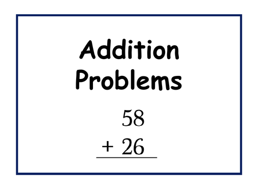 Addition Problems PowerPoint (7 to 11 yrs)
