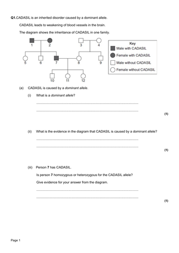 Aqa Gcse B13 Reproduction Selection Of Exam Questions Teaching Resources