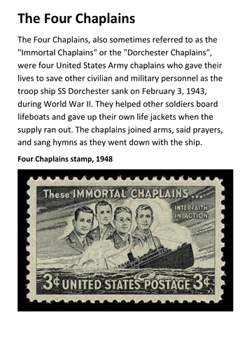 The Four Chaplains Handout