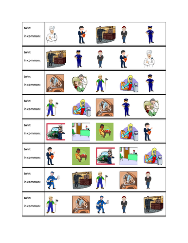 Professions Twins Speaking Activity
