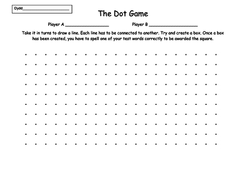 Dot Game Box Game Square Game Teaching Resources