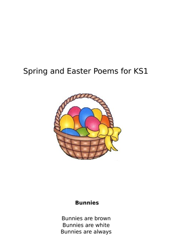 A collection of Poems about Spring and Easter suitable for KS1 and EYFS