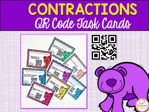 Contraction Task Cards QR CODE