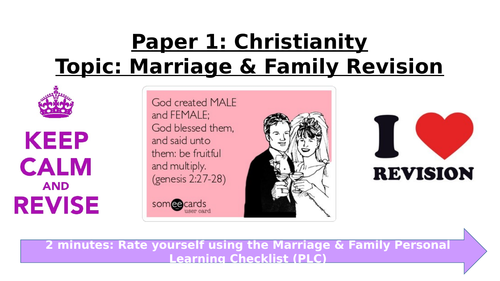 Marriage & the Family Revision Pack - New Edexcel
