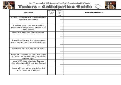 Tudor - Anticipation Guide